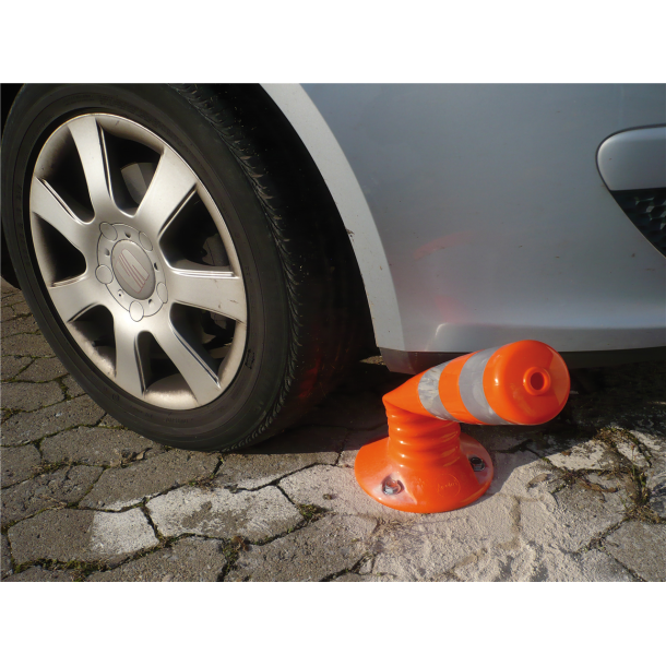 Flexipost white | red refl. stripes |  80 mm | Height 450 mm 80 mm, PUR,2 reflecting stripes,including 3 bolts and plugs